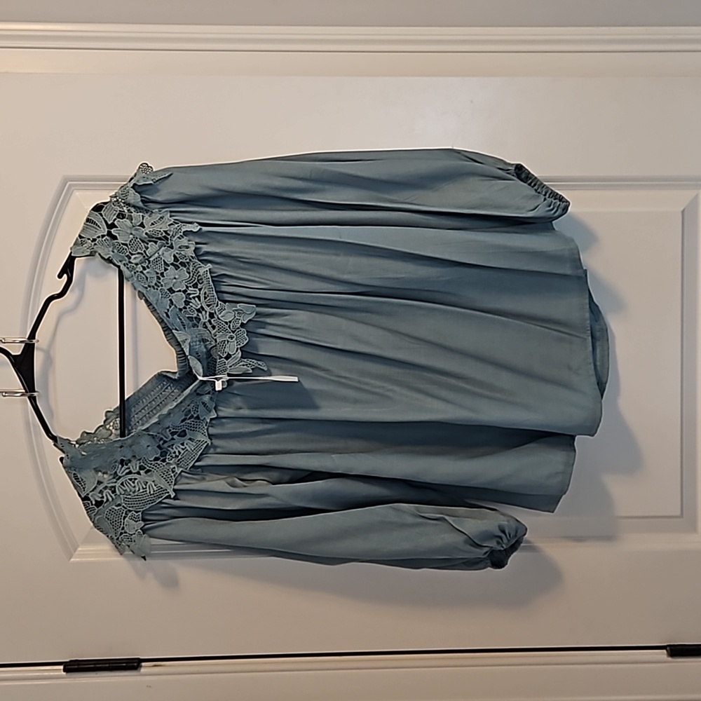 Light blue off shoulder